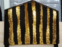 Load image into Gallery viewer, Two Tone Sequin Russell Single Trimmed Headboard
